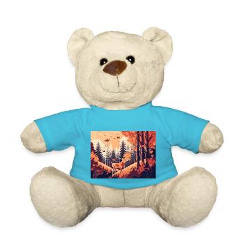 Climbing the Hill (Fall Collection #11) - Teddy Bear - atoll blue - Front
