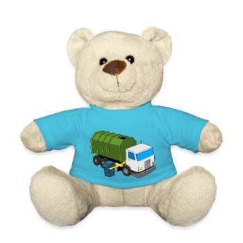 Müllwagen Liebe Müllabfuhr Kind Junge I Geschenk - Teddy - Atollblau - Vorne