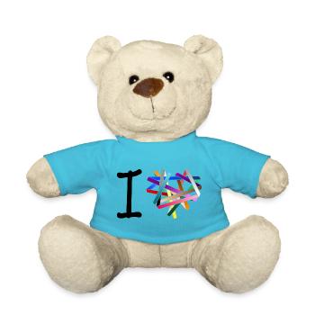 I love - kreuz und quer gewickelt - Teddy - Atollblau - Vorne