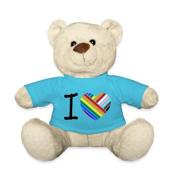 I love - classic - Teddy Bear - atoll blue - Front