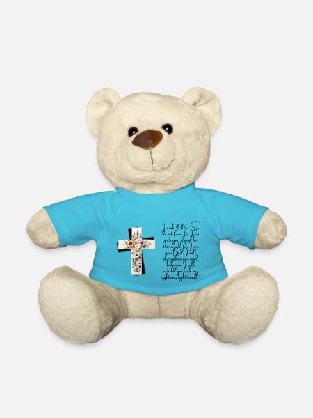 Force et sérénité : Ésaïe 41 :10 - Nounours - bleu outremer