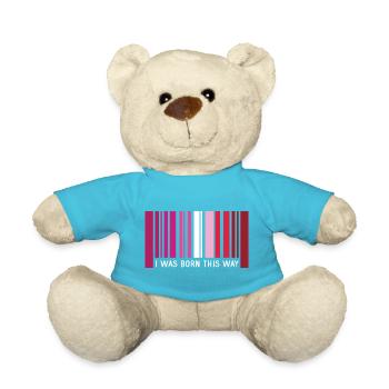 LGBT Pride Month - I Was Born This Way (Lesbian) - Teddy Bear - atoll blue - Front