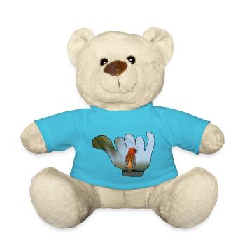 Shaka Surf und Livestyle Gruß, little bird Edition - Teddy - Atollblau - Vorne