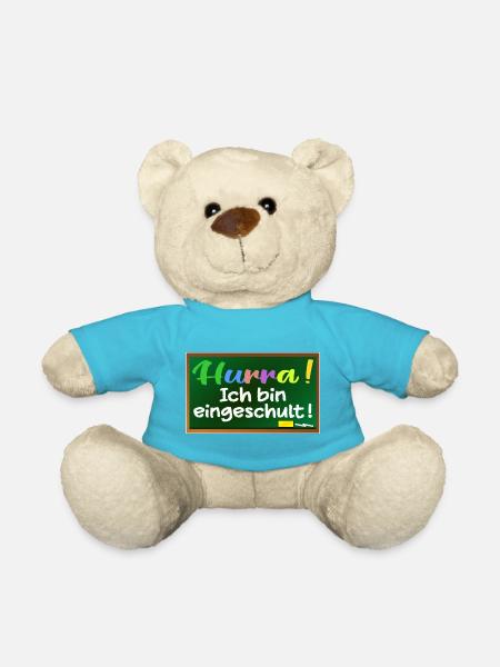 Einschulung Schulanfang HURRA - Teddy - Atollblau