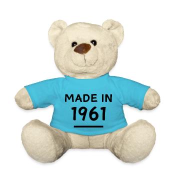 Made in 1961 - Year of Birth / Birthday - Teddy Bear - atoll blue - Front