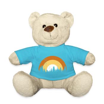 Sunset Pines Silhouette - Teddy Bear - atoll blue - Front