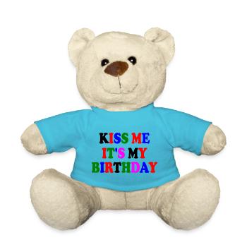 kiss me it's my birthday - Teddy - Atollblau - Vorne