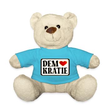 DEMOKRATIE HERZ WÄHLEN - Teddy - Atollblau - Vorne