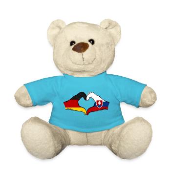 Deutschland Slowakei Flagge Hände Herzform - Teddy - Atollblau - Vorne