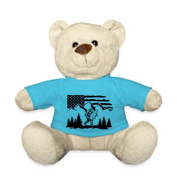 Bigfoot Arrowhead Flint US Flag - Teddy Bear - atoll blue - Front