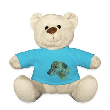 Abstract Dog - Teddy Bear - atoll blue - Front