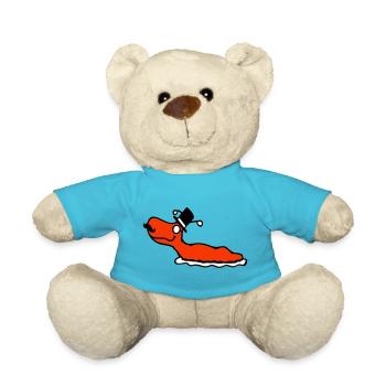 Mr Snail Sir Cylinder Monocle Rich Wealthy - Teddy Bear - atoll blue - Front
