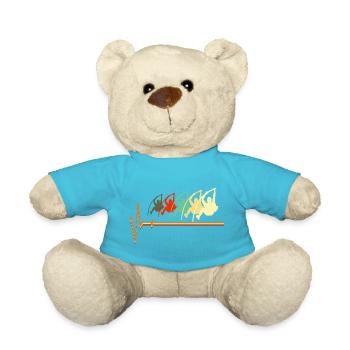High Jump Heartbeat EKG Pulse Athletics Art - Teddy Bear - atoll blue - Front