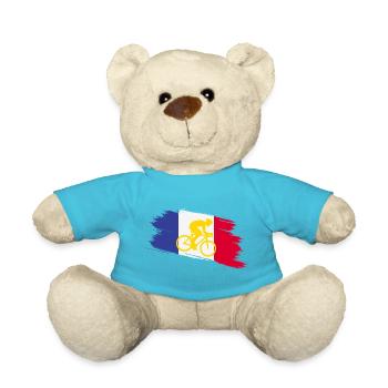 France Flag with Bicycle – Cycling Design - Teddy Bear - atoll blue - Front
