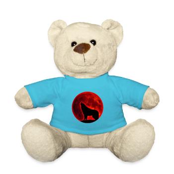 Wolf full moon - Teddy Bear - atoll blue - Front