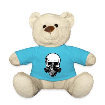 Totenschädel mit Gasmaske - Teddy - Atollblau - Vorne