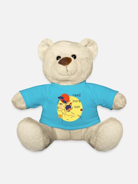 Sonnenporträt mit Blumen - Teddy - Atollblau