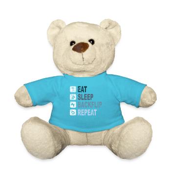 Eat Sleep Backflip Repeat - Teddy Bear - atoll blue - Front