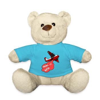 Löschflugzeug - Feuerwehr Flugzeug liebt Wasser - Teddy - Atollblau - Vorne