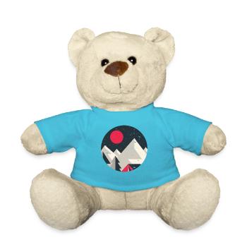 Minimal Mountains Geometry Outdoor Hiking T-Shirt - Teddy - Atollblau - Vorne
