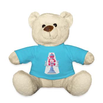 Chess queen lady chess player - Teddy Bear - atoll blue - Front