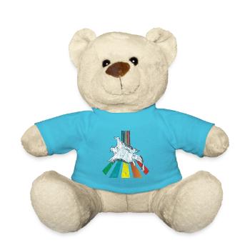 Gribouillis volants arc-en-ciel en détresse - Nounours - bleu outremer - Devant