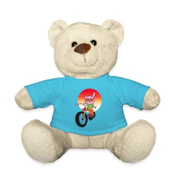 Lapin sur vélo lapin enfants enfants - Nounours - bleu outremer - Devant