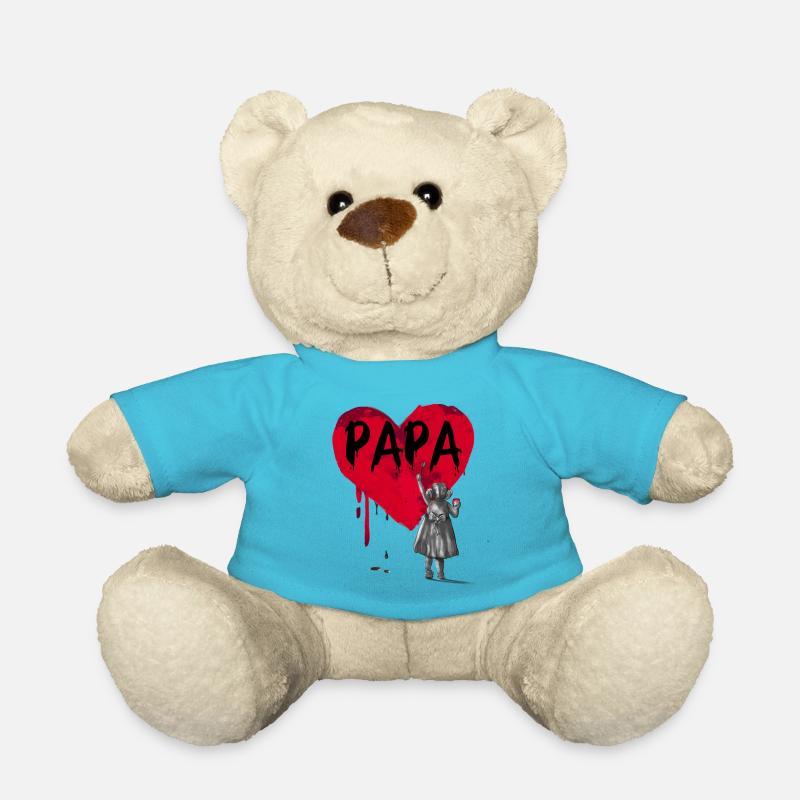 Papa - Tochter - Teddy - Atollblau