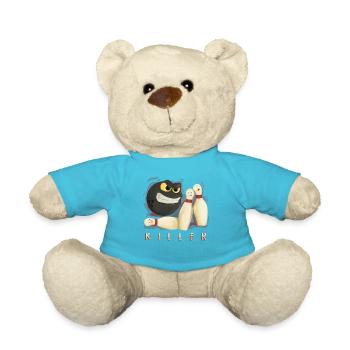Bowling Bowler Bowlingkugel Pins Strike Geschenk - Teddy - Atollblau - Vorne