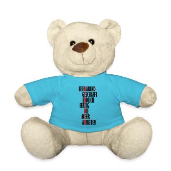 Rente Pension Geschenk Kollegen Abschied Rentner - Teddy - Atollblau - Vorne