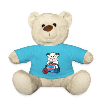 Crochet Sewing Knitting Knitting Sheep Gift - Teddy Bear - atoll blue - Front