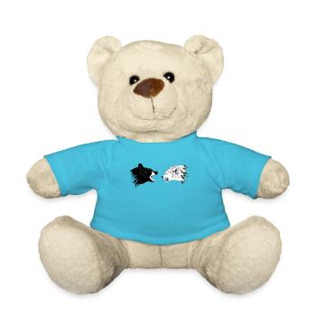 Wolf Bear Art Shirt Animal Gift Idea - Teddy Bear - atoll blue - Front