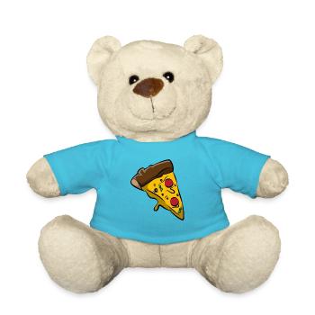 Pizza Pizzeri Pizzeria Italy Salami Cheese Gift - Teddy Bear - atoll blue - Front
