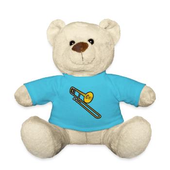 Tromboniste musicien Blechbläser Tenor Alt - Nounours - bleu outremer - Devant