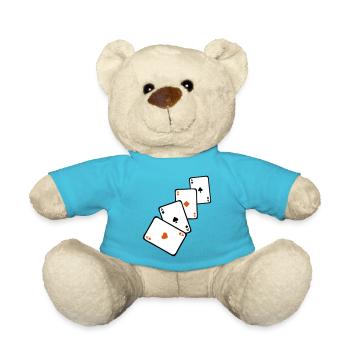 carte poker carre as 1 - Nounours - bleu outremer - Devant