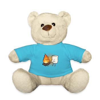 marshmallow and fire gift - Teddy Bear - atoll blue - Front