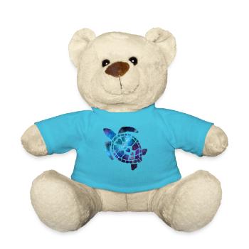 Meeresschildkröte im Weltraum - Teddy - Atollblau - Vorne