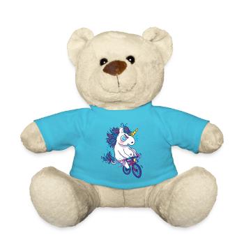 Cute unicorn animal bike gift idea funny - Teddy Bear - atoll blue - Front