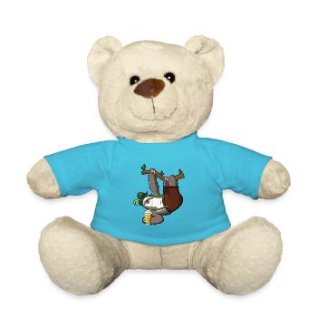 Bayrisches Faultier mit bayrischem Hut - Teddy - Atollblau - Vorne