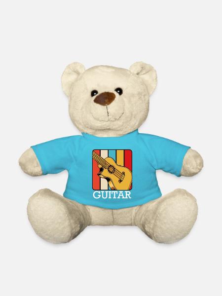 Retro Gitarren-Design mit Farbstreifen - Teddy - Atollblau