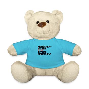 Menschenrechte statt rechte Menschen | Gegen Nazis - Teddy - Atollblau - Vorne