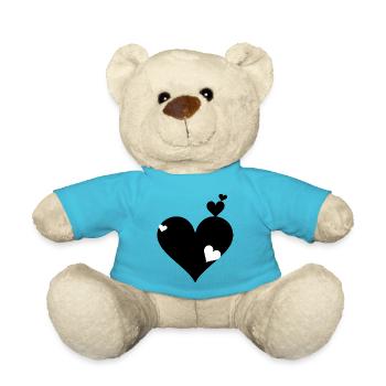Coeur dans coeur - Nounours - bleu outremer - Devant