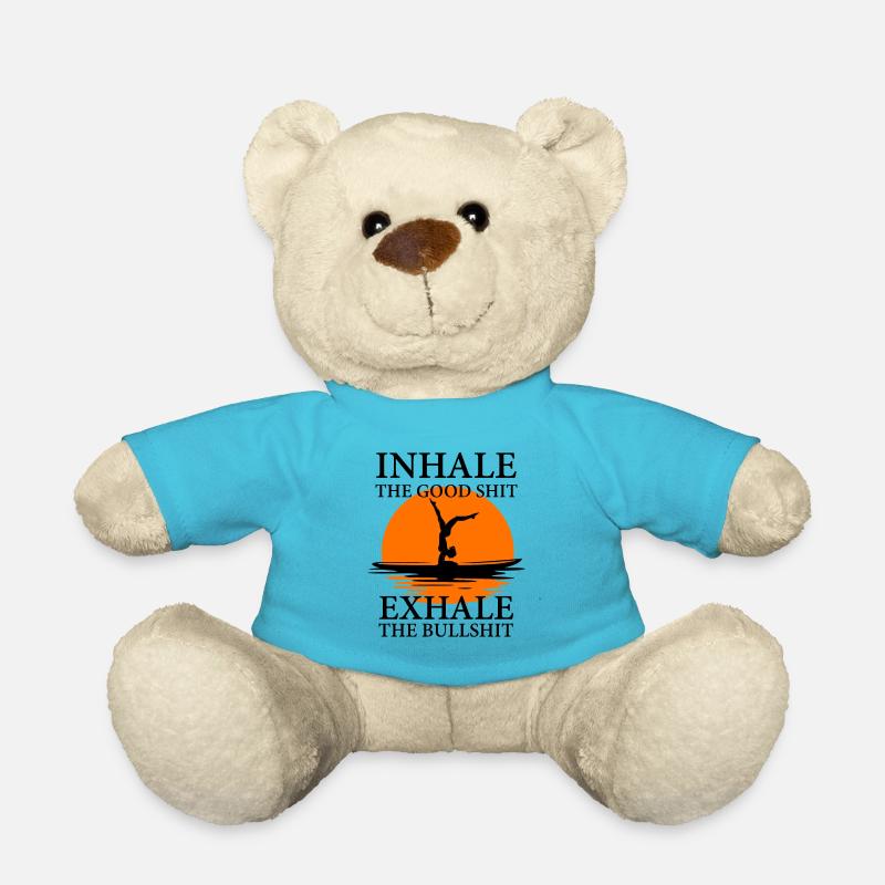 Yoga, breathe - Teddy Bear - atoll blue