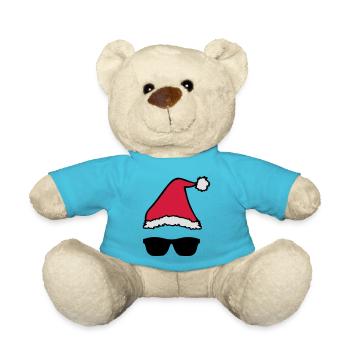 Christmas Hat Sunglasses Xmas Shades - Teddy Bear - atoll blue - Front
