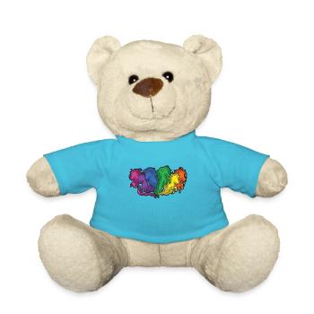 Pferde Regenbogen Galopp Cartoon - Teddy - Atollblau - Vorne