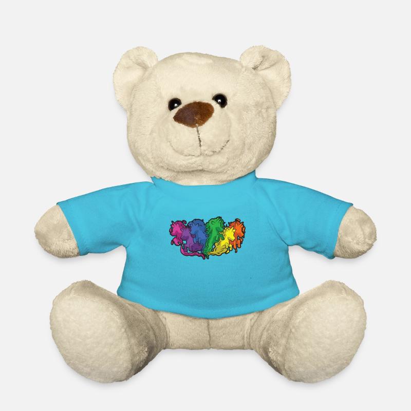 Pferde Regenbogen Galopp Cartoon - Teddy - Atollblau