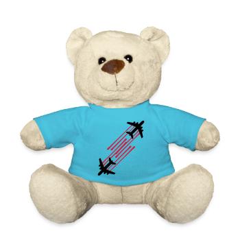 2 blood drops chemtrails graffiti stamp line airpl - Teddy Bear - atoll blue - Front
