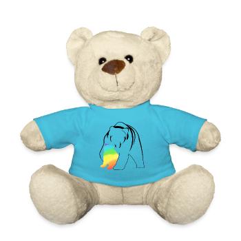 Kostenlose Mama umarmt Mama Bär - Teddy - Atollblau - Vorne