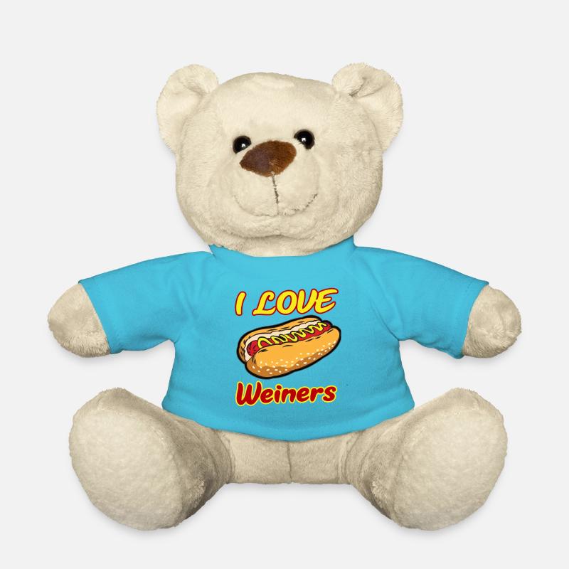 I LOVE WEINERS - Teddy Bear - atoll blue