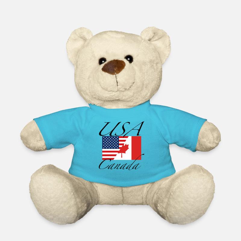 USA Kanada Flagge - Teddy - Atollblau